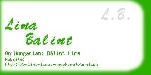 lina balint business card