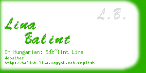 lina balint business card